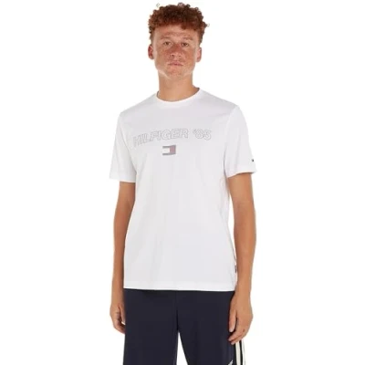Image of Tommy Hilfiger TEE Print Tshirt, Men&#039;s, Size: XXL, White