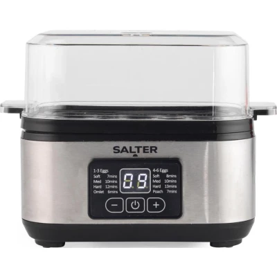 Image of SALTER EK6153 3 In 1 Digital Egg Cooker Black &amp; Stainless Steel, Steel