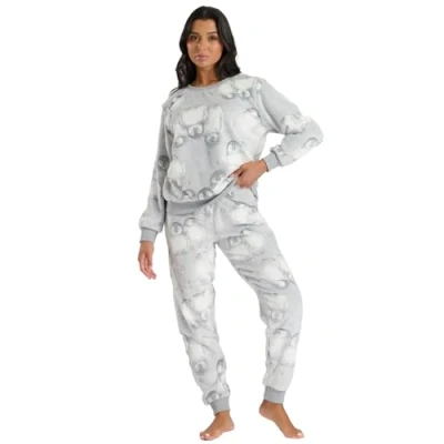 Image of undercover lingerie Ladies Penguin Fleece Pyjamas 794090 Grey XL