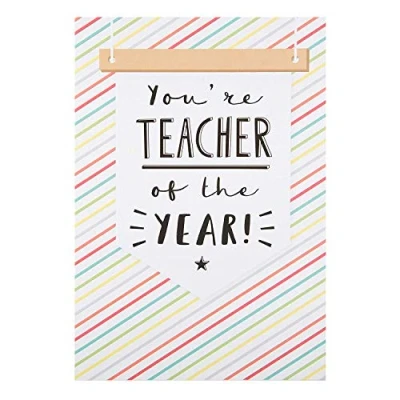 Image of Hallmark Thank You Teacher Card From Embossed Hanging Sign Design