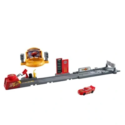 Image of Mattel Disney and Pixar Cars Toy Playset, Piston Cup Jump Stunt Runway with Lightning McQueen Vehicle, More than 20 inches Long, 2 Ways to Play