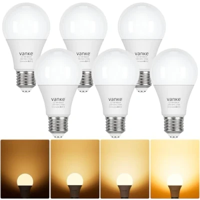 Image of E27 Dimmable Bulb, 8W (Equivalent to 60W), Warm White 2700K, 806 Lumen Edison LED Light Energy Saving Screw in Pack of 6