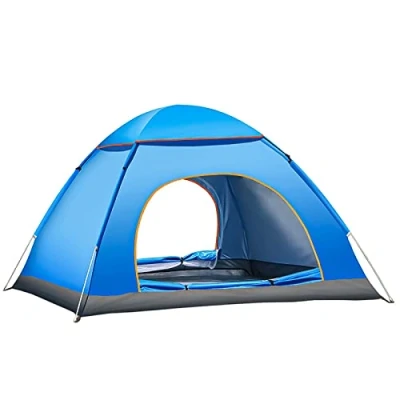 Image of Camping Automatic Pop up Tent 3 4 Person Lightweight Tent,Large Tent,Hiking Tent,Camping Tent,Waterproof Windproof, UV Protection, for Beach, Traveling (Sky Blue, Large)