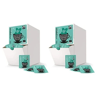 Image of Clipper Fairtrade Organic Peppermint Tea bags (Tag &amp; Envelope) 250 (2 Packs)