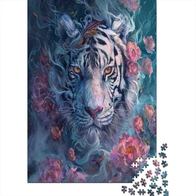 Image of Tiger 1000 Piece Jigsaw Puzzles for Adults Educational Game Challenge Toy Pieces 1000pcs (75x50cm)
