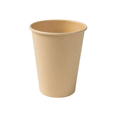 Image of BIOZOYG 50x Disposable Coffee Cups 300 ml / 12 oz, Ø 90 mm Brown Paper for hot Drinks Plastic Free