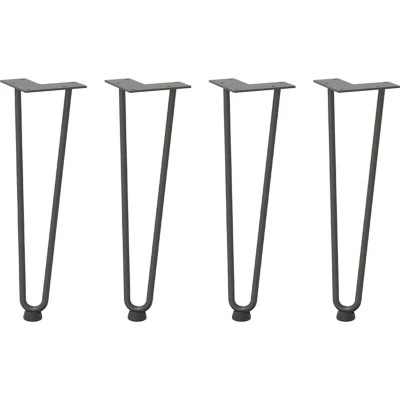 Image of vidaXL Hairpin Legs for Coffee Table 4 pcs Anthracite 42 cm Solid Steel