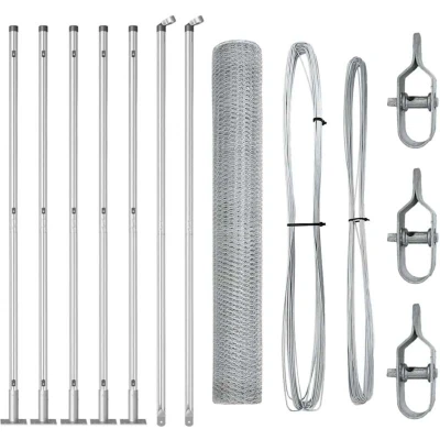 Image of vidaXL Hexagon Fence 1x10 m Galvanised Steel