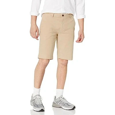 Image of Amazon Essentials Men&#039;s Slim Fit 11&quot; Lightweight Comfort Stretch Oxford Short (Previously Goodthreads), Khaki Brown, 36W