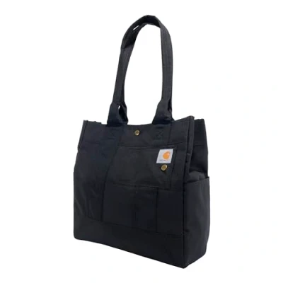 Image of Carhartt Vertical, Durable Water Resistant Tote Bag With Snap Closure, Vertical (Black), One Size, Tote, Closure