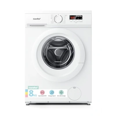 Image of Comfee CFE12EW80/W Freestanding Washing Machine,8KG Load,1400RPM,Heat Wash,Quick Wash,BLDC Inverter Motor,White