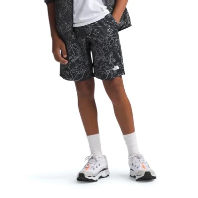 Image of THE NORTH FACE Never Stop Shorts Asphalt Grey Bouldering Guide Print 10/12 Years