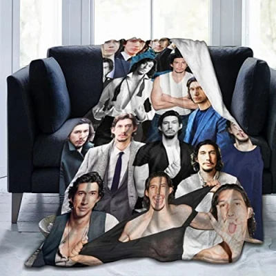 Image of Blanket Adam Driver Soft and Comfortable Wool Fleece Throw Blankets for Sofa Office car Camping Yoga Travel Home Decoration Cozy Plush Beach Gift