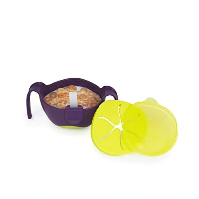 Image of b.box 3 in 1 Toddler Bowl Includes Straw, Lid &amp; No Spill Snack Insert Dishwasher Microwave Safe BPA Free Ages 6 mo+ (Passion Splash, 8.5 oz)