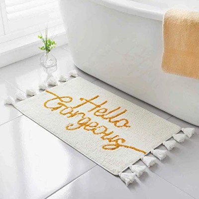 Image of EEMKAY® New Supersoft Ontrend Beautiful Design Hello Gorgeous Bath Mat Bathroom Essential N 21