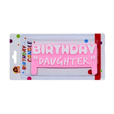 Image of Brithday Daughter Candle Happy Birthday for Cake Decoration Perfect Daughter&#039;s Celebration Party (Pastel Pink)
