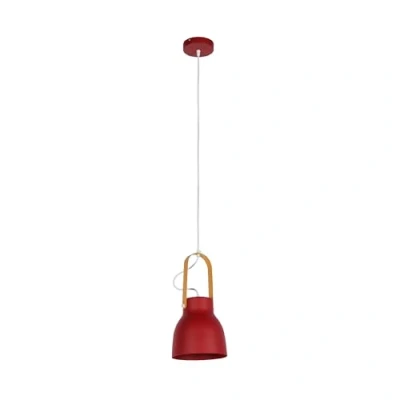Image of TEKLED Versatile Narvik Nordic Cone Pendant Light E27 Fitting Inspired Shaped Ceiling for Bars Kitchens Dining Rooms Cafes Restaurants D190 / Burgundy (Bulb not Included)