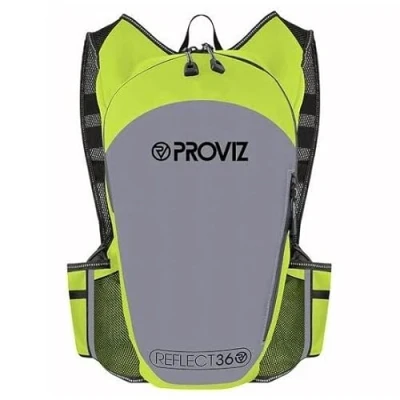 Image of Proviz REFLECT360 Hi Viz Reflective Running Backpack 10L, Rucksack Bag Visibility, Yellow