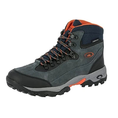 Image of Lico Men&#039;s Milan High Rise Hiking Shoes, Black Orange, 13.5 UK