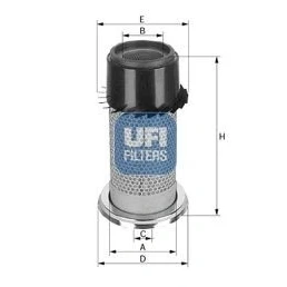 Image of 1099300 Air Filter UFI 27.455.00 291mm 132, 182mm Insert