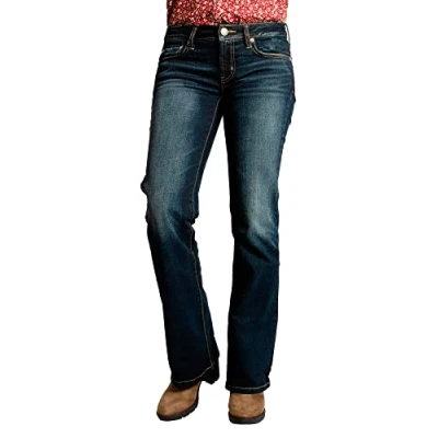 Image of MAGIC SELECT Women&#039;s Jeans Bootcut, Jean Denim Dark Blue Slim Fit Low Rise Pant (26)