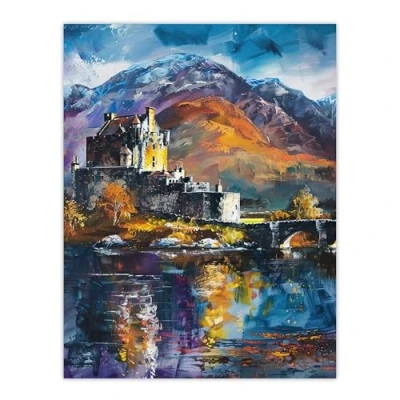 Image of Artery8 Eilean Donan Castle Oil Painting Skye Scotland Living Room Extra Large XL Wall Art Poster Print