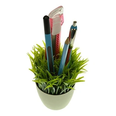 Image of Grass Pot Pen Holder Executive Desk Tidy Gadget …
