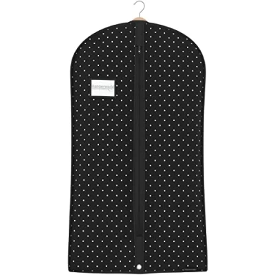 Image of Hangerworld 40 Inch Black Polka Dot Breathable Suit Garment Clothes Jacket Cover Bag