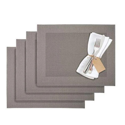Image of Westmark Placemats, 4 pieces, 42 x 32 cm, Synthetic, Grey/Brown, Saleen Edition: Home