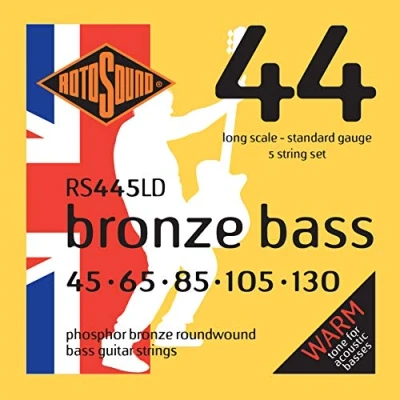 Image of Rotosound RS445LD Phosphor Bronze Standard Gauge 5 String Roundwound Bass Strings (45 65 80 105 130)
