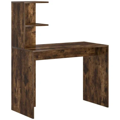 Image of vidaXL Smoked Oak Writing Desk Engineered wood Medium Storage