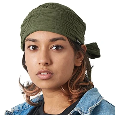 Image of CHARM Pirate Hat Head Scarf Turban Bandana Cap Boho Chic Womens Mens Adult Costume Casualbox Green