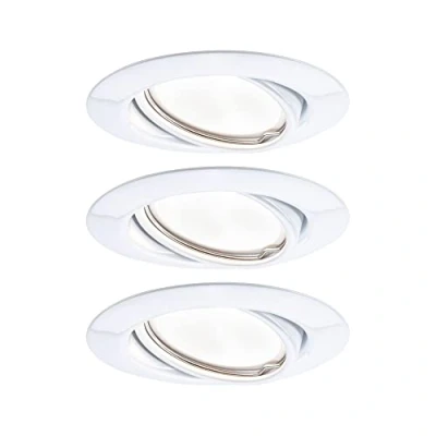 Image of Paulmann 93422 LED recessed luminaire Base round incl. 3x5 watt spotlight white spot metal lamp 3000 K GU10