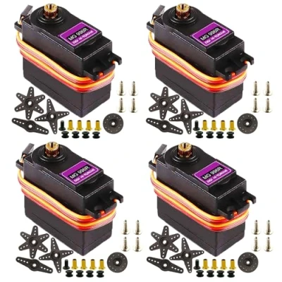 Image of DaFuRui 4Pack MG996R Servo Motor，55g Metal Gear Torque Digital Motor for Arduino Futaba JR RC Helicopter Car Boat Robot