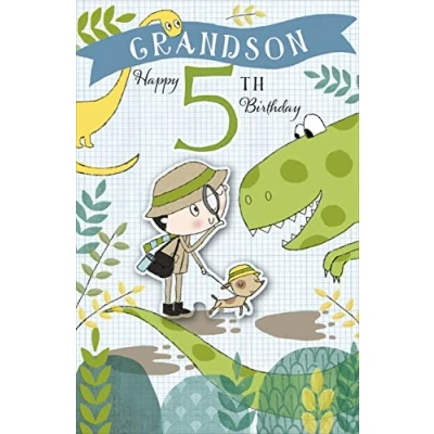 Image of UK Greetings Birthday Card for Grandson Cute Explorer Design