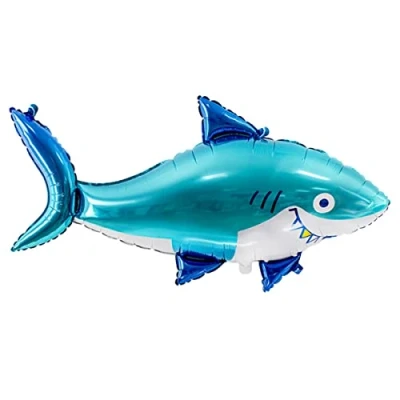 Image of Giant Shark Foil Balloon Party Decoration Under the Sea Birthday Kids Balloons Water