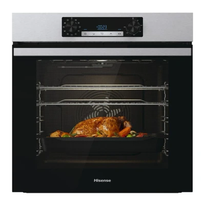 Image of Hisense BI62212AXUK Built in 77L Electric Single Oven Stainless Steel with Even Bake, Pizza Mode, Multiphase Cooking 22x23x23 inches (LxWxH) A Rated, Extra Large
