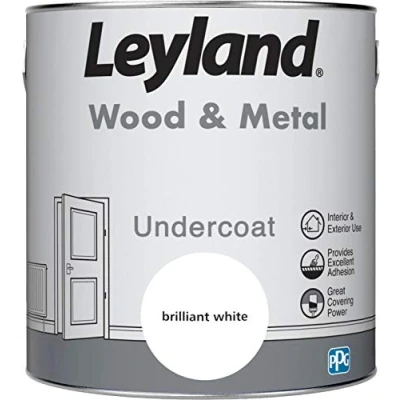 Image of Leyland Wood &amp; Metal Undercoat, Brilliant White, 2.5 Litre