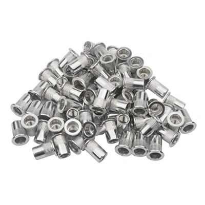 Image of Pxyelec 100 pcs M8 8 mm Flat Head Aluminum Rivet Nut Insert