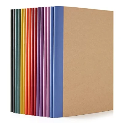 Image of feela 16 Pack Kraft Notebooks A5, 60 Pages Lined Notepad Journal Bulk, Soft Brown Cover Multipack for Students Travelers Making Plans, Writing Memos Office School Supplies, 14X21cm