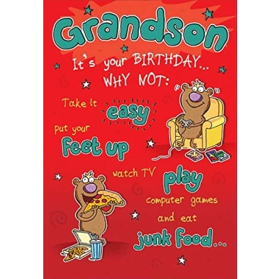 Image of Piccadilly Greetings Birthday Card Grandson 9 x 6 inches