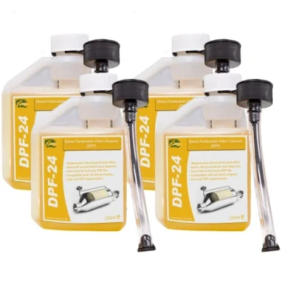 Image of HYDRA DPF 24 Cleaner 4x250ml treats up To 240L. Filter Cleaning Diesel Particulate with Fluid for Reduced Cost Easy Use Fuel Additive.