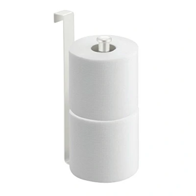 Image of iDesign Classico Toilet Paper Holder for Bathroom Storage, Over the Tank Pearl White