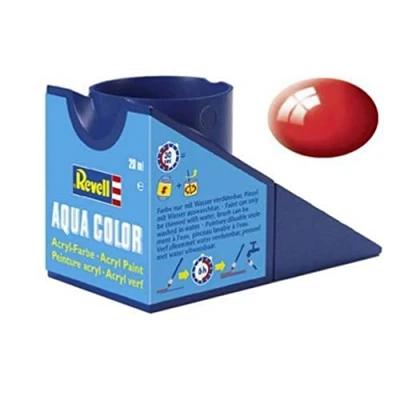 Image of Revell 18ml Aqua Color Acrylic Paint (Fiery Redglossy Finish)