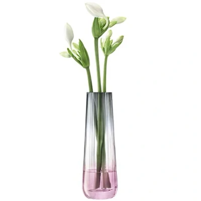 Image of LSA Dusk Vase H20cm Pink/Grey 1 Unit Mouthblown &amp; Handmade Glass Hand Painted DU09