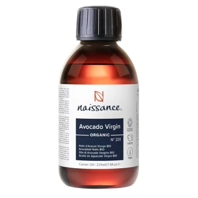 Image of Naissance Organic Avocado Oil (no. 231) 225ml Natural Moisturiser for Skin, Face, Nails, Body, Hair Growth, Soap Making