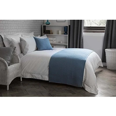 Image of Crompton Quilted Jersey Feel Bed Runner in Cobalt Blue 70cm x 220cm