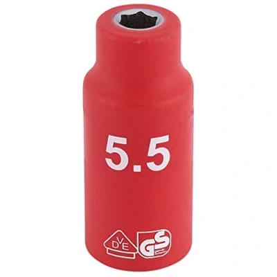 Image of Draper Fully Insulated VDE Socket, 1/4&quot; Sq. Dr., 5.5mm