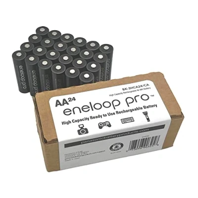 Image of eneloop Panasonic BK 3HCA24/CA Pro AA High Capacity Ni MH Pre Charged Rechargeable Batteries, 24 Battery Pack