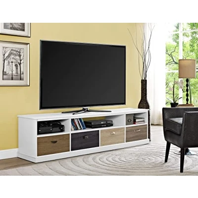 Image of DOREL HOME 1773096PCOMUK Mercer 1829 mm TV Stand White, White